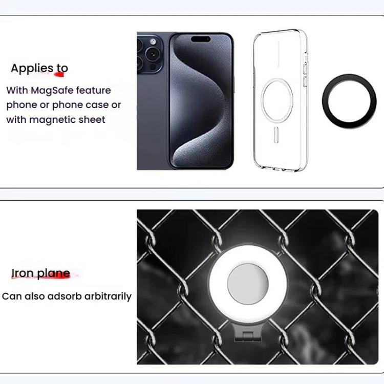 HEPAIL AC74 Magsafe Magnetic Smartphone Light Portable Handheld Selfie Light(Black) - Selfie Light by HEPAIL | Online Shopping UK | buy2fix