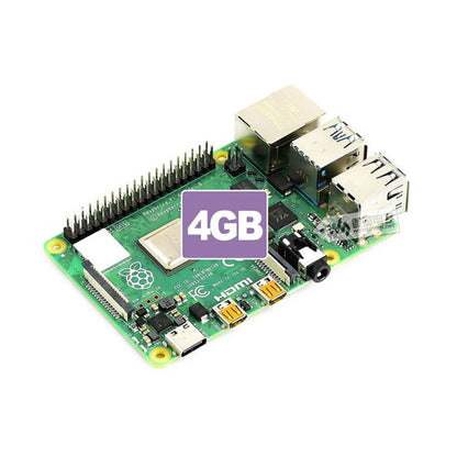 Waveshare For Raspberry Pi 4 Model 4GB BCM2711B0 64-Bit Quad-Core 4K Dual Mini HDMI For DIY, IoT, Python Development - Raspberry Pi Accessories by Waveshare | Online Shopping UK | buy2fix