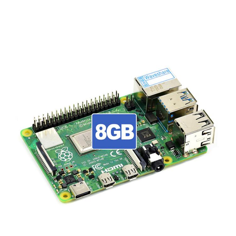 Waveshare For Raspberry Pi 4 Model B 8GB BCM2711B0 64-Bit Quad-Core 4K Dual Mini HDMI For DIY, IoT, Python Development - Raspberry Pi Accessories by Waveshare | Online Shopping UK | buy2fix