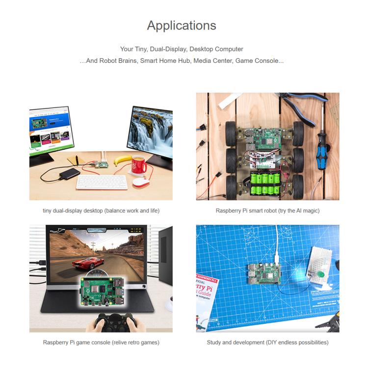 Waveshare For Raspberry Pi 4 Model B 8GB BCM2711B0 64-Bit Quad-Core 4K Dual Mini HDMI For DIY, IoT, Python Development - Raspberry Pi Accessories by Waveshare | Online Shopping UK | buy2fix