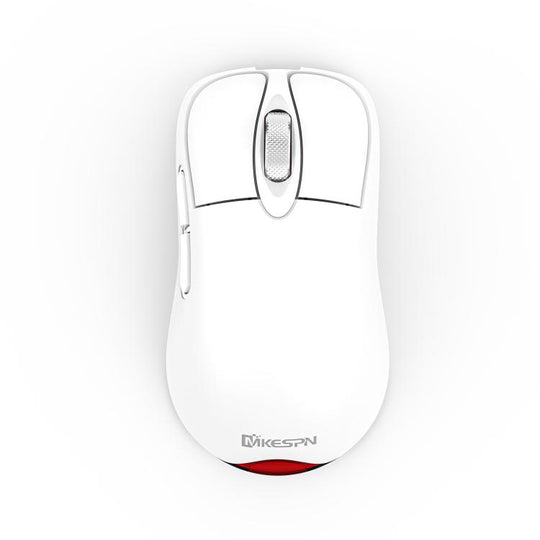 MKESPN Wireless Charging Tri-Mode Wireless Gaming Mouse 24000 DPI, 6 RGB Lighting Modes, Rechargeable, Macro Programmable White