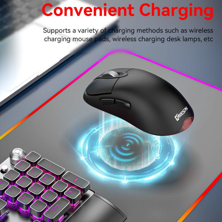 MKESPN Wireless Charging Tri-Mode Wireless Gaming Mouse 24000 DPI, 6 RGB Lighting Modes, Rechargeable, Macro Programmable Pink - Wireless Mice by MKESPN | Online Shopping UK | buy2fix
