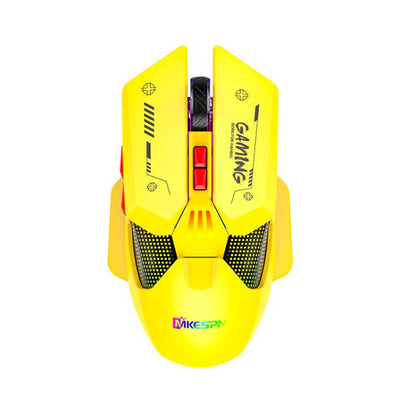 MKESPN Wired + 2.4G Dual Mode Gaming Mouse 10000 DPI Type-C Fast Charging RGB Light, Programmable Macros Mouse(Yellow) - Wireless Mice by MKESPN | Online Shopping UK | buy2fix