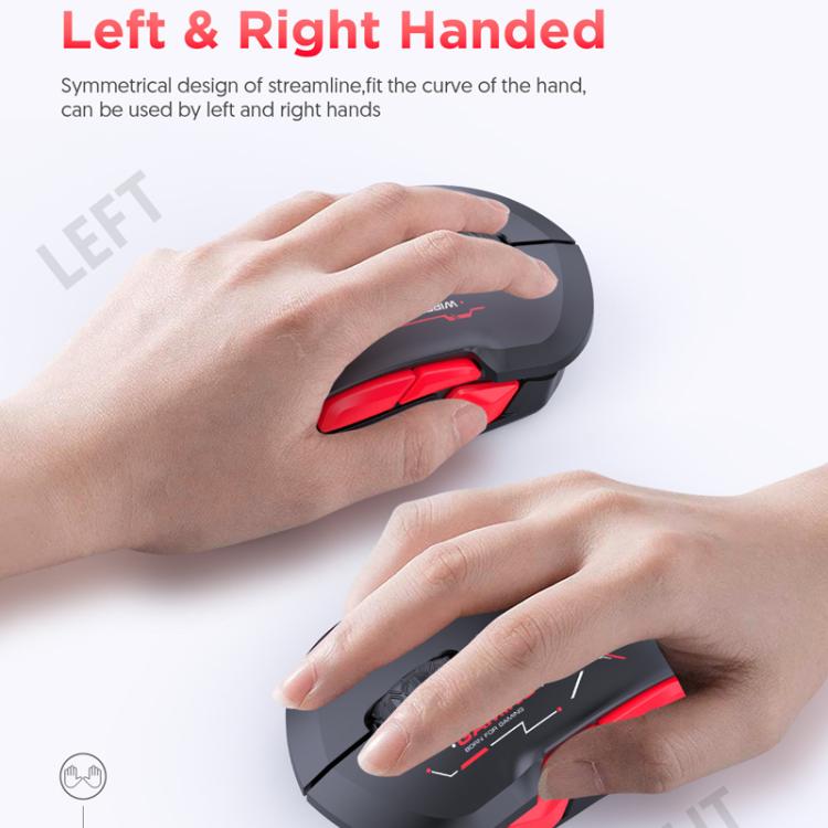 MKESPN W12 Tri-Mode 5-Channel Gaming Mouse 10-Key 10000 DPI Ambidextrous Design RGB Macro Mouse(Red) - Wireless Mice by MKESPN | Online Shopping UK | buy2fix