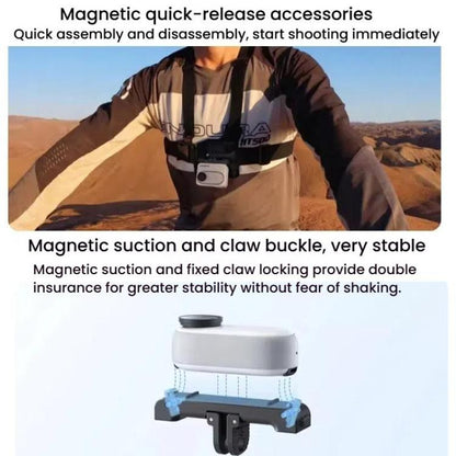 For Insta360 GO 3 / 3S HEPAIL AC-08 Aluminium Alloy Magnetic Quick Release Base - Mount & Holder by HEPAIL | Online Shopping UK | buy2fix