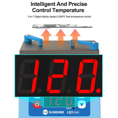 SUNSHINE LS2 MINI Mobile Phone Repair Non-Standard Motherboard Heating Table Supports Layered Bonding Tin Plating Degumming, EU Plug - Separation Equipment by SUNSHINE | Online Shopping UK | buy2fix