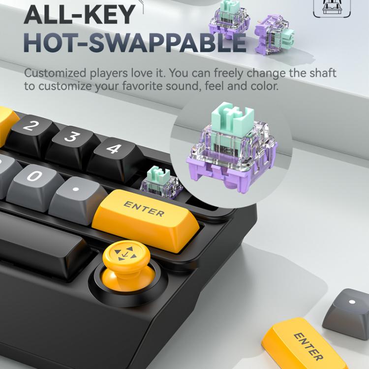 15-Key Wireless Tri-Mode Mechanical Gaming Keyboard Hot-Swappable, RGB Backlit, Macro Programmable(White) - Mini Keyboard by MKESPN | Online Shopping UK | buy2fix