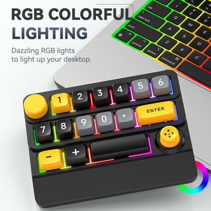15-Key Wireless Tri-Mode Mechanical Gaming Keyboard Hot-Swappable, RGB Backlit, Macro Programmable(White) - Mini Keyboard by MKESPN | Online Shopping UK | buy2fix