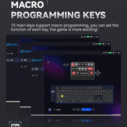 15-Key Wireless Tri-Mode Mechanical Gaming Keyboard Hot-Swappable, RGB Backlit, Macro Programmable(White) - Mini Keyboard by MKESPN | Online Shopping UK | buy2fix