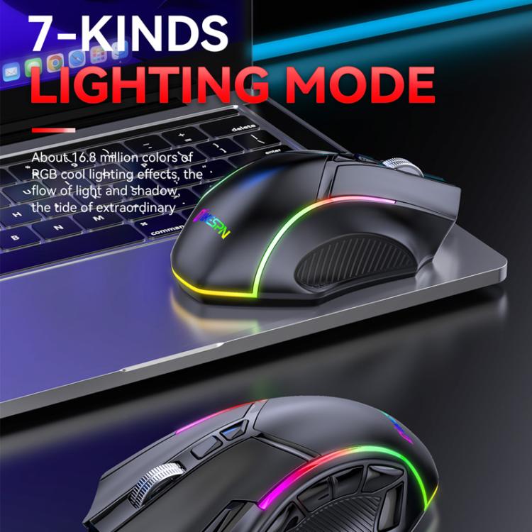 MKESPN W605 Triple-Mode 24000 DPI 12-key Wireless Gaming Mouse Macro Customization(Black) - Wireless Mice by MKESPN | Online Shopping UK | buy2fix