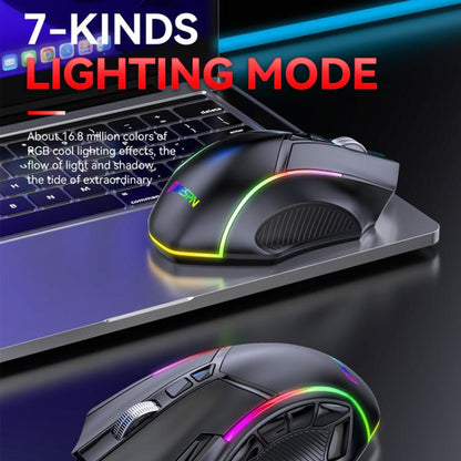 MKESPN W605 Triple-Mode 24000 DPI 12-key Wireless Gaming Mouse Macro Customization(Black) - Wireless Mice by MKESPN | Online Shopping UK | buy2fix
