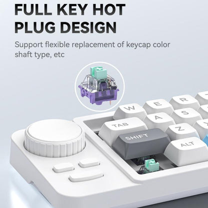 MKESPN  19-Key USB-C Wired Gaming Keyboard Macro Programmable Hot-Swappable Design with Control Knob & Joystick Scroll Wheel(Black) - Mini Keyboard by MKESPN | Online Shopping UK | buy2fix