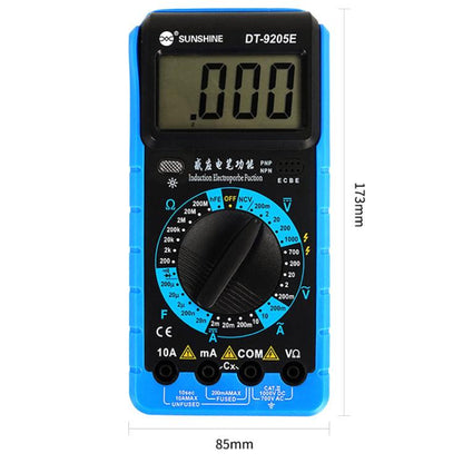 SUNSHINE DT-9205E High-Precision Digital Multimeter For Measuring Current Voltage Portable Repair Electrician Meter With Burn Protection - Digital Multimeter by SUNSHINE | Online Shopping UK | buy2fix