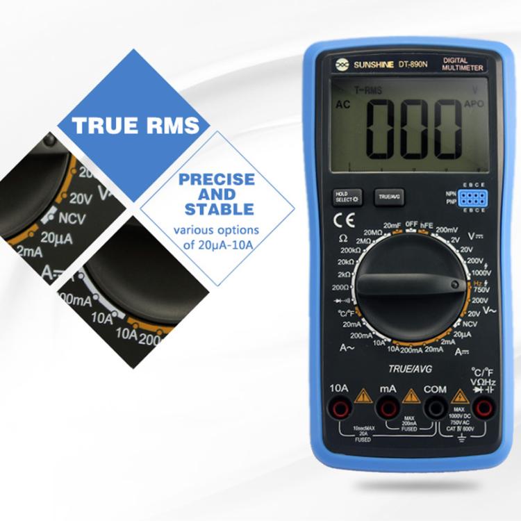 SUNSHINE DT-890N High-precision Digital Multimeter Portable Repair Meter With Burn Protection - Digital Multimeter by SUNSHINE | Online Shopping UK | buy2fix