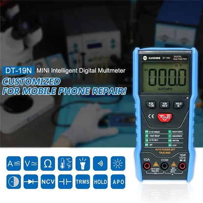 SUNSHINE DT-19N Mini Smart Digital Multimeter With LCD Display Repair Tool Tester - Digital Multimeter by SUNSHINE | Online Shopping UK | buy2fix