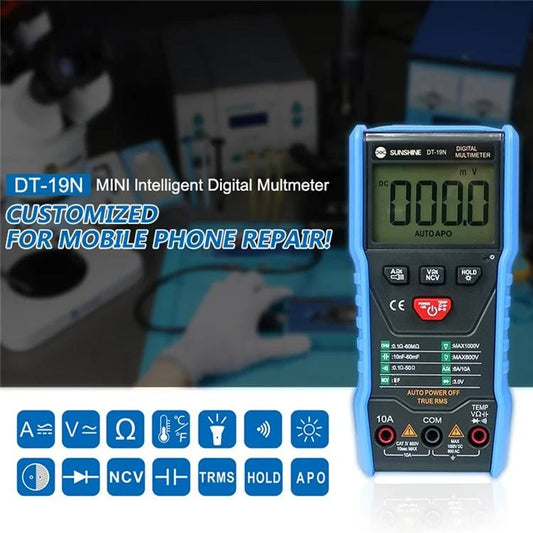 SUNSHINE DT-19N Mini Smart Digital Multimeter With LCD Display Repair Tool Tester - Digital Multimeter by SUNSHINE | Online Shopping UK | buy2fix