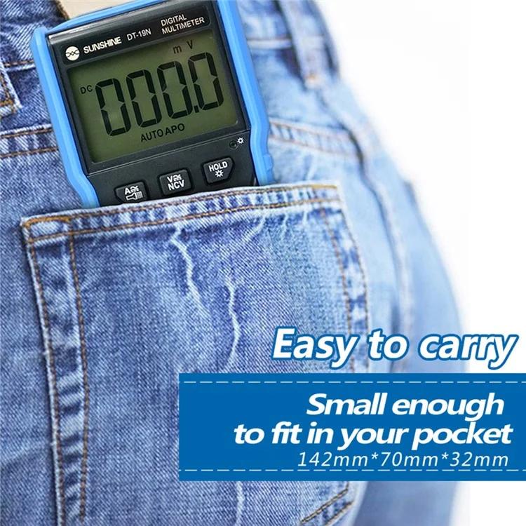 SUNSHINE DT-19N Mini Smart Digital Multimeter With LCD Display Repair Tool Tester - Digital Multimeter by SUNSHINE | Online Shopping UK | buy2fix