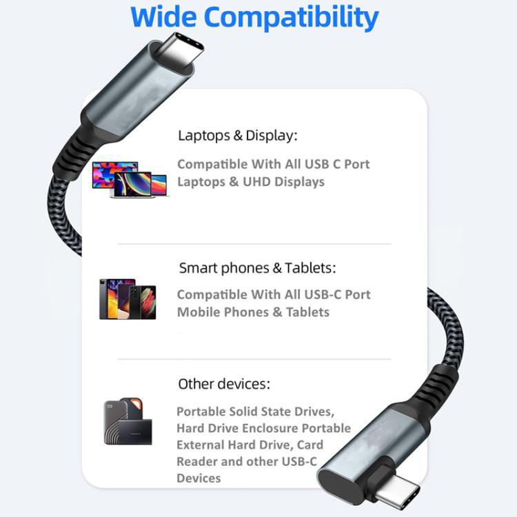 5m Type-C VR Streaming Connection Cable 10GB High-Speed Transmission Elbow Smart Device Cable, For Meta Quest 2 / 3 / PICO 4 / Apple Vision Pro / PSVR 2 - VR Accessories by buy2fix | Online Shopping UK | buy2fix