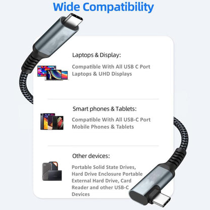 5m Type-C VR Streaming Connection Cable 10GB High-Speed Transmission Elbow Smart Device Cable, For Meta Quest 2 / 3 / PICO 4 / Apple Vision Pro / PSVR 2 - VR Accessories by buy2fix | Online Shopping UK | buy2fix