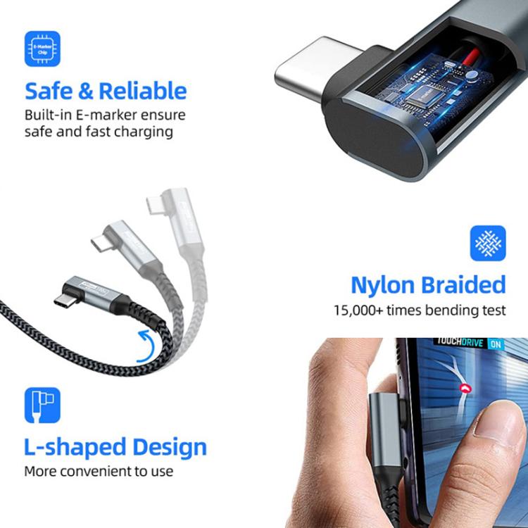 5m Type-C VR Streaming Connection Cable 10GB High-Speed Transmission Elbow Smart Device Cable, For Meta Quest 2 / 3 / PICO 4 / Apple Vision Pro / PSVR 2 - VR Accessories by buy2fix | Online Shopping UK | buy2fix