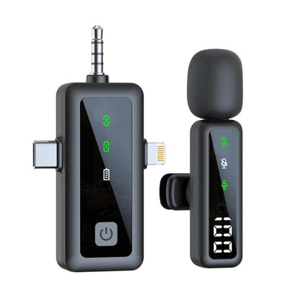 H68 3 In 1 Single Mic Live Noise Reduction Video Shooting Mini Mobile Phone Microphone Digital Wireless Lapel Microphone - Microphone by buy2fix | Online Shopping UK | buy2fix