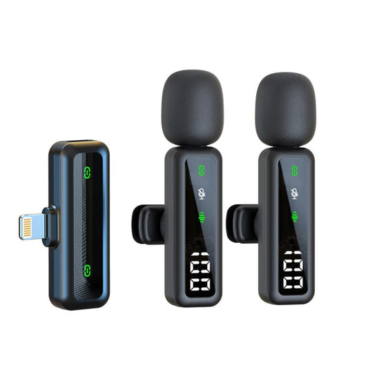 H67 8 Pin Dual Mic Live Noise Reduction Video Shooting Mini Mobile Phone Microphone Digital Wireless Lapel Microphone - Microphone by buy2fix | Online Shopping UK | buy2fix