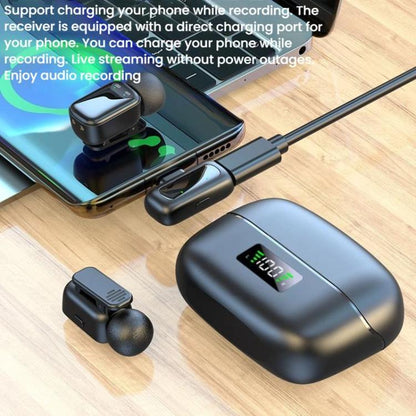 8 Pin Dual Microphone Mini Wireless Finger Clip Microphone Mobile Phone Live Noise Reduction Bluetooth Microphone(Black) - Microphone by buy2fix | Online Shopping UK | buy2fix