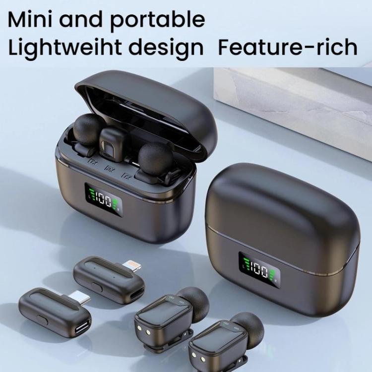 8 Pin Dual Microphone Mini Wireless Finger Clip Microphone Mobile Phone Live Noise Reduction Bluetooth Microphone(Black) - Microphone by buy2fix | Online Shopping UK | buy2fix