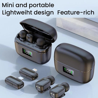 8 Pin Dual Microphone Mini Wireless Finger Clip Microphone Mobile Phone Live Noise Reduction Bluetooth Microphone(Black) - Microphone by buy2fix | Online Shopping UK | buy2fix