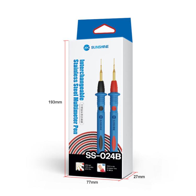 SUNSHINE SS-024B Replaceable Stainless Steel Probe Tips Soft Silicone Multimeter Probe Tips - Digital Multimeter by SUNSHINE | Online Shopping UK | buy2fix