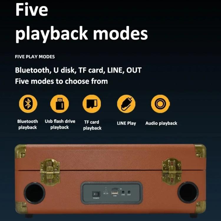 SDRD Wooden Box Karaoke Machine With Wireless Dual Mics All-In-One Speaker System Supports U Disk/TF Card(Black) - Desktop Speaker by SDRD | Online Shopping UK | buy2fix