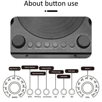 SDRD Wooden Box Karaoke Machine With Wireless Dual Mics All-In-One Speaker System Supports U Disk/TF Card(Gray) - Desktop Speaker by SDRD | Online Shopping UK | buy2fix