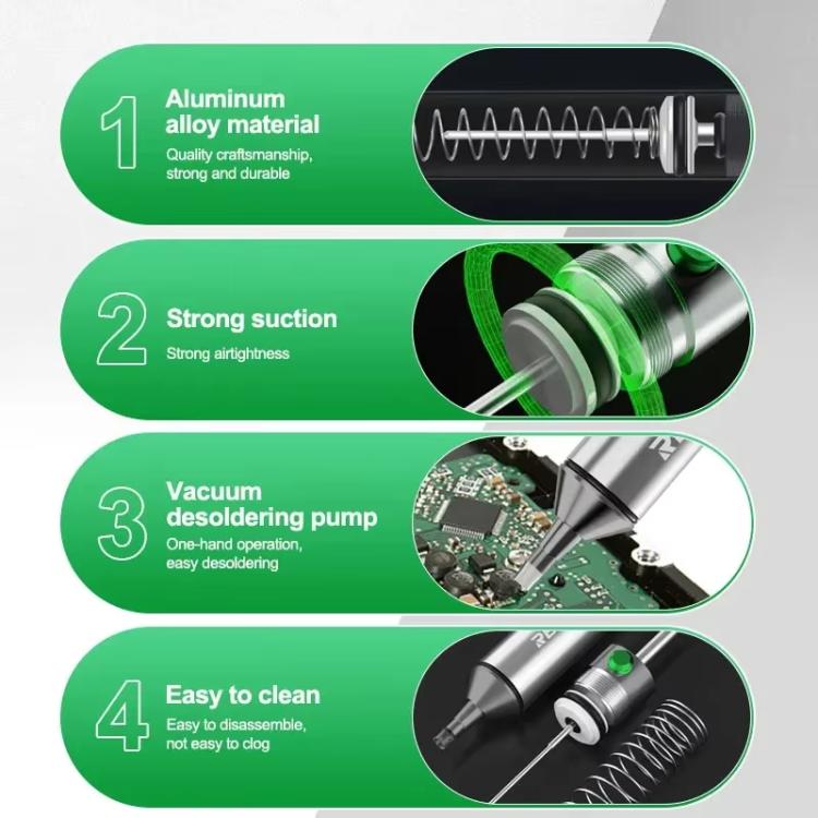 RELIFE RL-084 Pro Powerful Aluminium Alloy Solder Sucker Manual Solder Residue Sucker - Others by RELIFE | Online Shopping UK | buy2fix