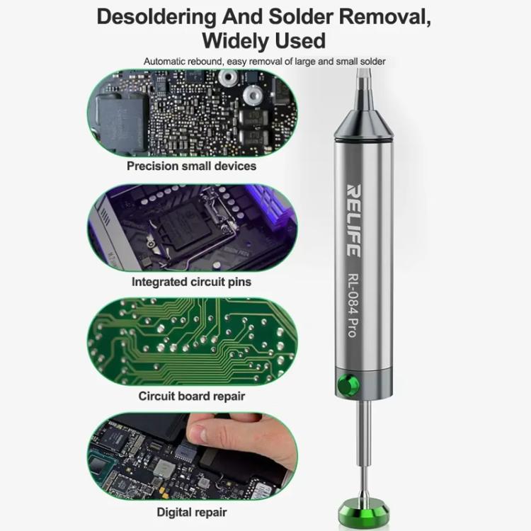 RELIFE RL-084 Pro Powerful Aluminium Alloy Solder Sucker Manual Solder Residue Sucker - Others by RELIFE | Online Shopping UK | buy2fix