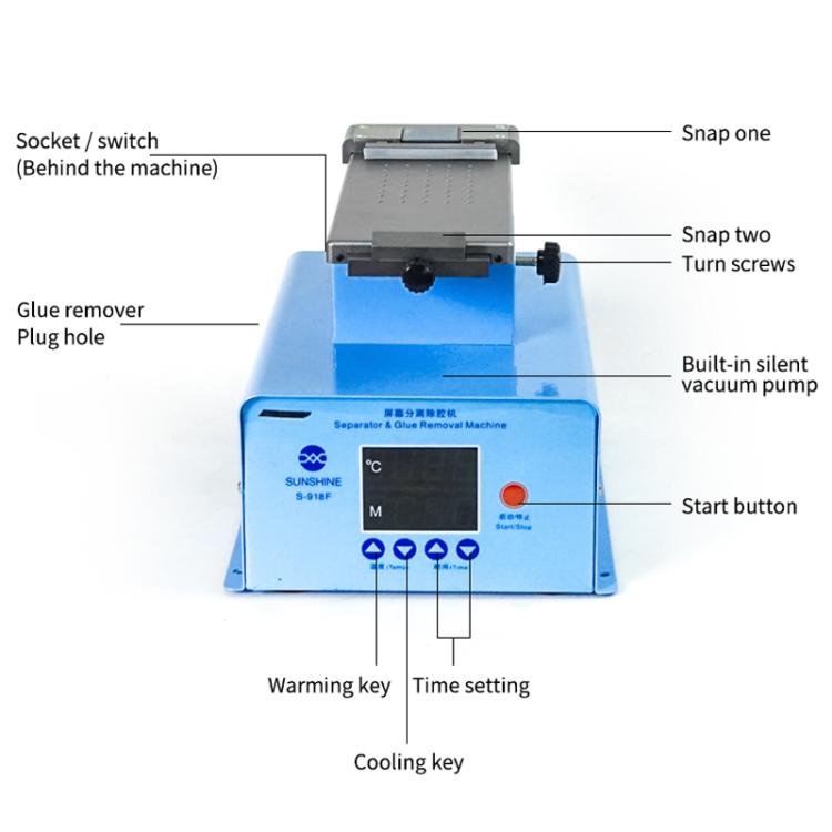 SUNSHINE S-918F Curved Screen 360-Degree Rotation Mobile Phone Screen Separator Screen Removal Heating Table, EU Plug - Separation Equipment by SUNSHINE | Online Shopping UK | buy2fix