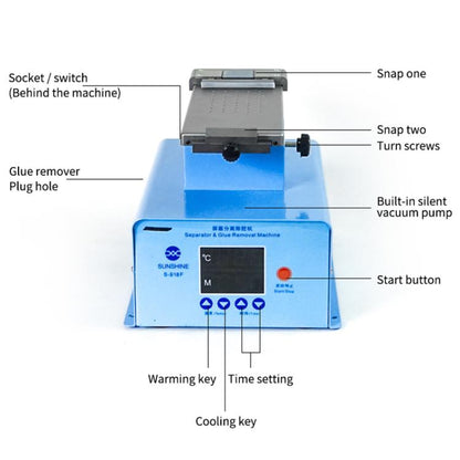 SUNSHINE S-918F Curved Screen 360-Degree Rotation Mobile Phone Screen Separator Screen Removal Heating Table, EU Plug - Separation Equipment by SUNSHINE | Online Shopping UK | buy2fix
