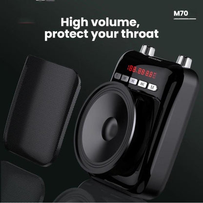 ZANSONG M70 Wireless Bluetooth Megaphone Speaker with UHF Mic Surrport Voice Recorder, FM Radio, TF/USB Port, 3.5mm AUX Input(Black) - Loudspeaker by ZANSONG | Online Shopping UK | buy2fix