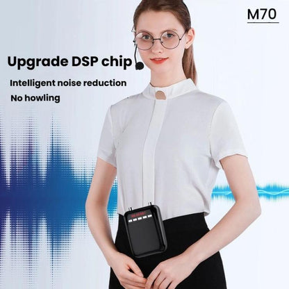 ZANSONG M70 Wireless Bluetooth Megaphone Speaker with UHF Mic Surrport Voice Recorder, FM Radio, TF/USB Port, 3.5mm AUX Input(Black) - Loudspeaker by ZANSONG | Online Shopping UK | buy2fix