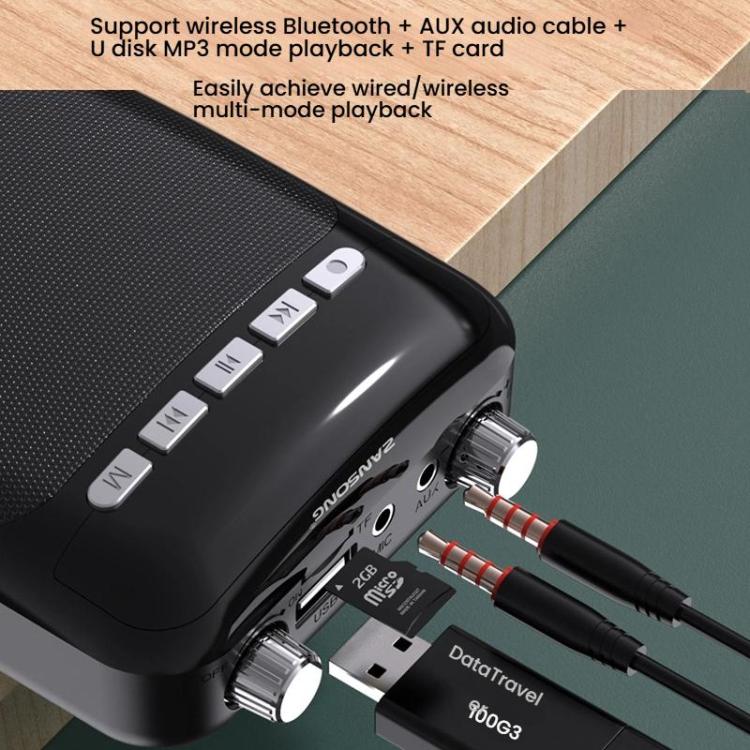 ZANSONG M70 Wireless Bluetooth Megaphone Speaker with UHF Mic Surrport Voice Recorder, FM Radio, TF/USB Port, 3.5mm AUX Input(Black) - Loudspeaker by ZANSONG | Online Shopping UK | buy2fix