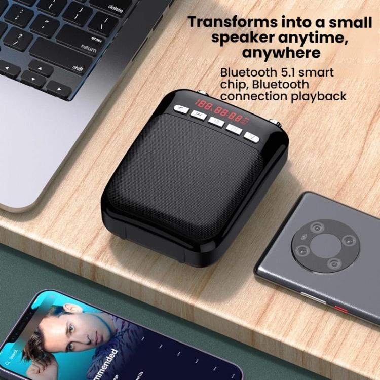 ZANSONG M70 Wireless Bluetooth Megaphone Speaker with UHF Mic Surrport Voice Recorder, FM Radio, TF/USB Port, 3.5mm AUX Input(Black) - Loudspeaker by ZANSONG | Online Shopping UK | buy2fix