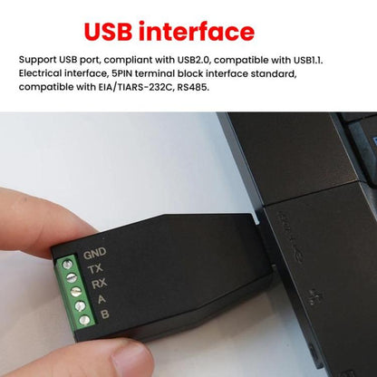 AMSAMOTION USB to RS232/485 Converter Adapter for Industrial Automation, PLC, POS(Black) - RS485 / RS232 Series by AMSAMOTION | Online Shopping UK | buy2fix