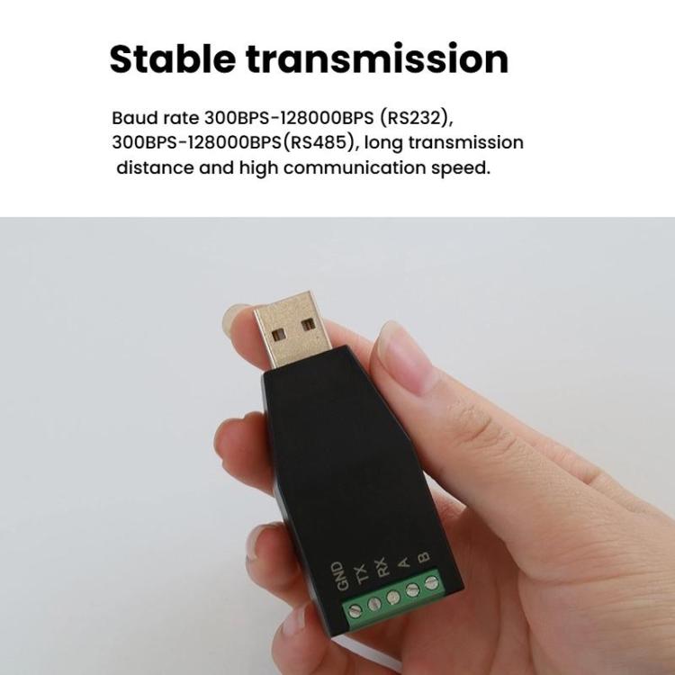 AMSAMOTION USB to RS232/485 Converter Adapter for Industrial Automation, PLC, POS(Black) - RS485 / RS232 Series by AMSAMOTION | Online Shopping UK | buy2fix