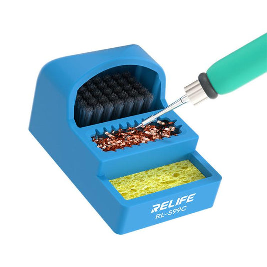 RELIFE RL-599C 3 In 1 Soldering Iron Cleaner Soldering Iron Tip Tin Residue High Temperature Resistant Cleaning Sponge Steel Wire Cleaning Ball - Others by RELIFE | Online Shopping UK | buy2fix