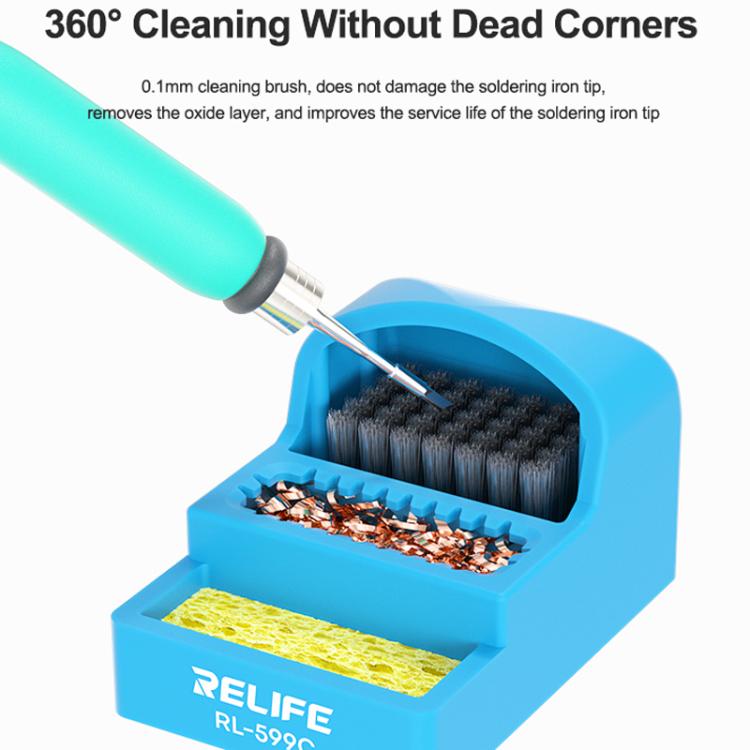 RELIFE RL-599C 3 In 1 Soldering Iron Cleaner Soldering Iron Tip Tin Residue High Temperature Resistant Cleaning Sponge Steel Wire Cleaning Ball - Others by RELIFE | Online Shopping UK | buy2fix