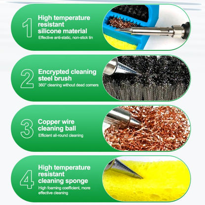 RELIFE RL-599C 3 In 1 Soldering Iron Cleaner Soldering Iron Tip Tin Residue High Temperature Resistant Cleaning Sponge Steel Wire Cleaning Ball - Others by RELIFE | Online Shopping UK | buy2fix