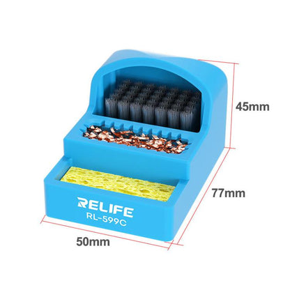 RELIFE RL-599C 3 In 1 Soldering Iron Cleaner Soldering Iron Tip Tin Residue High Temperature Resistant Cleaning Sponge Steel Wire Cleaning Ball - Others by RELIFE | Online Shopping UK | buy2fix