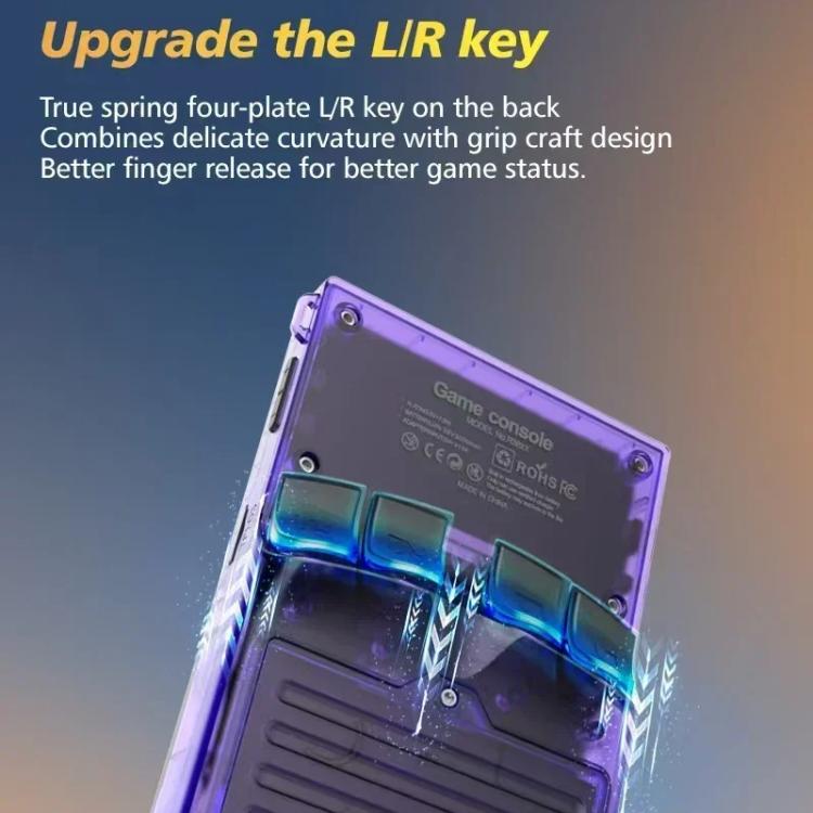 R36XX Dual-Band WiFi Handheld Game Console 3.5-Inch IPS HD Mipi Screen Open-Source Linux OS 64G(Transparent Purple) - Pocket Console by buy2fix | Online Shopping UK | buy2fix
