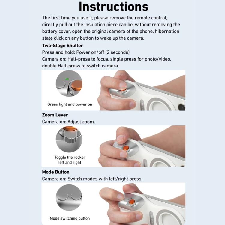 TELESIN P1-MP-10 Magsafe Magnetic Camera Shoot Hand Grip Bluetooth Remote Control Mobile Phone Camera Handle - Phone Remote Control by TELESIN | Online Shopping UK | buy2fix