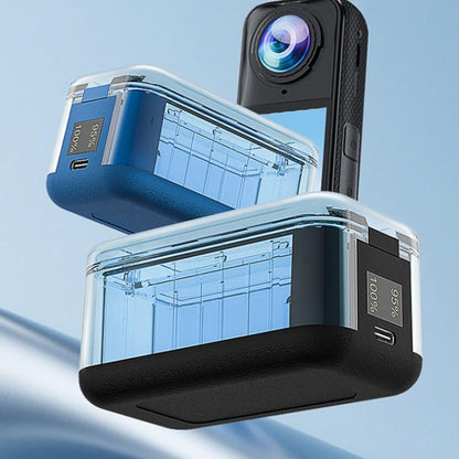 For Insta360 X5 Fast Charger With Digital Display & Dual Charging Case Battery Storage Box(Black) - Others by buy2fix | Online Shopping UK | buy2fix