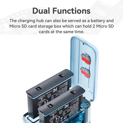For Insta360 X5 Fast Charger With Digital Display & Dual Charging Case Battery Storage Box(Black) - Others by buy2fix | Online Shopping UK | buy2fix